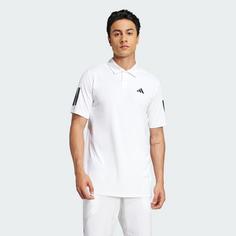 Rückansicht von adidas Club Tennis 3-Streifen Poloshirt Funktionsshirt Herren White