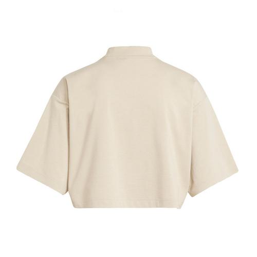 Rückansicht von adidas adidas by Stella McCartney Crop T-Shirt Croptop Damen Desert Sand-Smc
