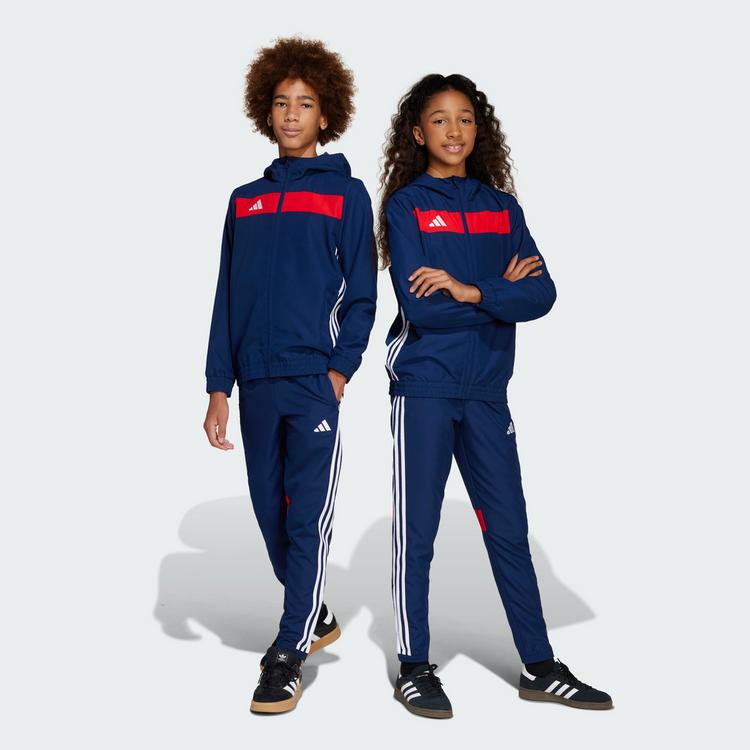 adidas adidas Tiro 25 Essentials Woven Kids Hose Trainingshose Kinder - Team Navy / Red - 1 | SportScheck