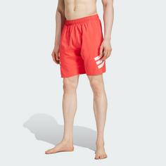 Rückansicht von adidas 3-Streifen 8-Inch Badeshorts Badeshorts Herren Semi Lucid Red / White