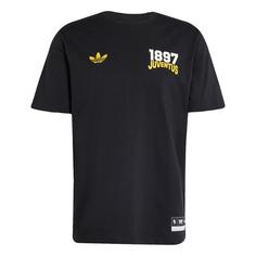 adidas Juventus Turin VRCT T-Shirt Fanshirt Herren Black / Active Gold