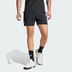 Rückansicht von adidas Tennis 5-Inch Ergo Shorts Tennisshorts Herren Black