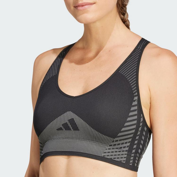 adidas adidas AEROKNIT Training Light Support Sport-BH BH Damen - Black / Grey Six - 2 | SportScheck