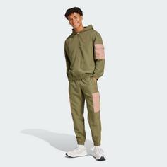 Rückansicht von adidas Sportswear Woven Cargo Trainingsanzug Sweatjacke Herren Olive Strata