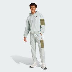 Rückansicht von adidas Sportswear Woven Cargo Trainingsanzug Sweatjacke Herren Wonder Silver