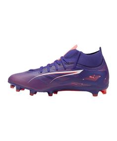 Rückansicht von PUMA ULTRA 5 Match+ FG/AG Lights Out Fußballschuhe lilaweiss