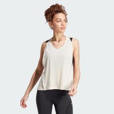 Rückansicht von adidas Power AEROREADY Tanktop Funktionstank Damen Linen / White