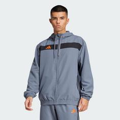 Rückansicht von adidas Tiro 25 Essentials Woven Hoodie Sweatjacke Herren Team Onix / Super Orange