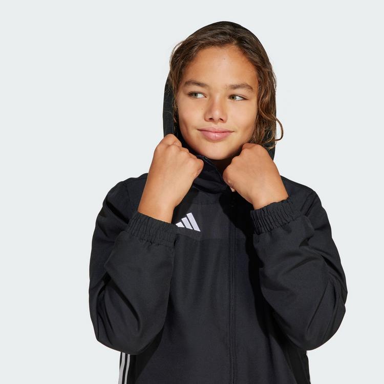 adidas adidas Tiro 25 Essentials Woven Kids Hoodie Sweatjacke Kinder - Black / White - 0 | SportScheck