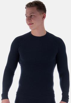 Rückansicht von Black Snake Herren Thermounterhemd Merino Wolle Funktionsshirt Herren Navy Melange