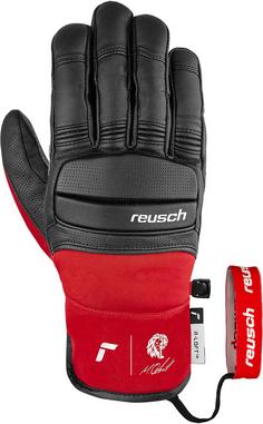 Rückansicht von Reusch Marco Odermatt Skihandschuhe 7705 black/fire red