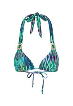 Moda Minx Chic in Chevron Bikini Oberteil Damen Green Chevron