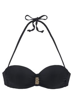 Lascana Bandeau-Bikini-Top Bikini Oberteil Damen schwarz