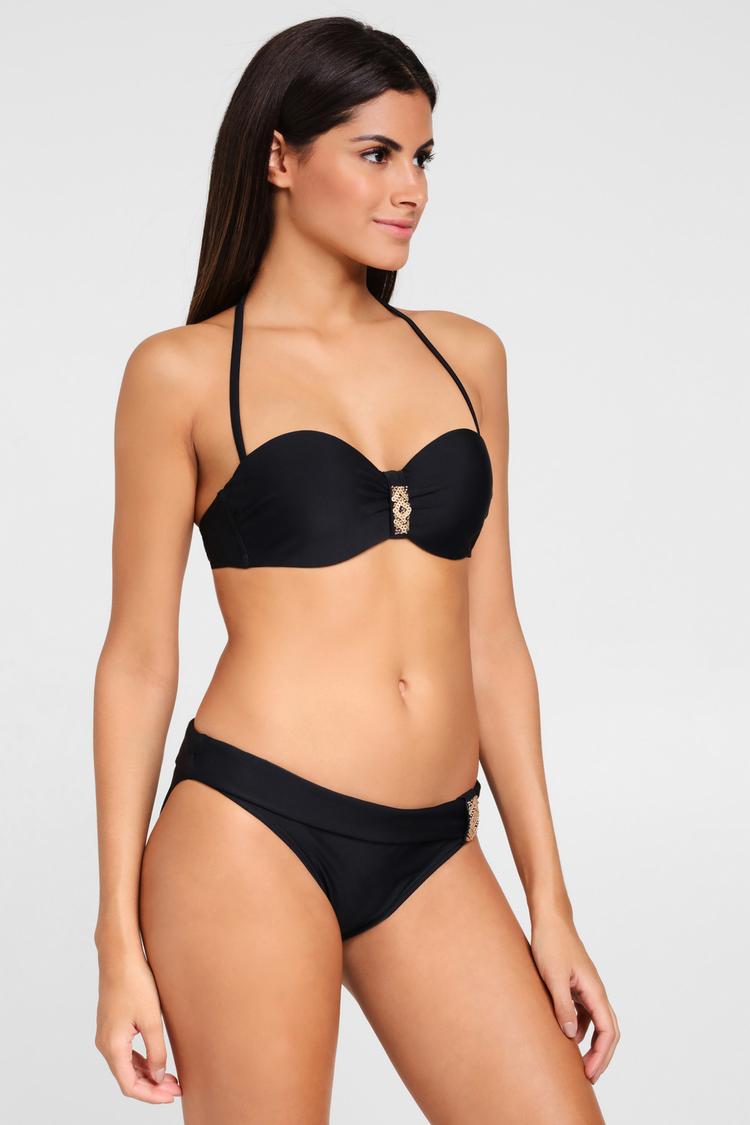 Lascana Lascana Bandeau-Bikini-Top Bikini Oberteil Damen - schwarz - 4 | SportScheck