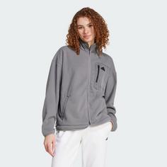 Rückansicht von adidas City Escape Polar Fleece Trainingsjacke Trainingsanzug Damen Grey Four