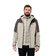 Rückansicht von Jack Wolfskin GLAABACH 3IN1 JKT M Doppeljacke Herren seal