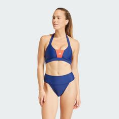 Rückansicht von adidas Sportswear Colorblock Bikini Bikini Set Damen Dark Blue / Bright Red