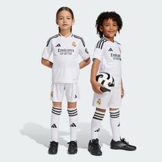 Rückansicht von adidas Real Madrid 24/25 Kids Heimausrüstung Fußballtrikot Kinder White / White