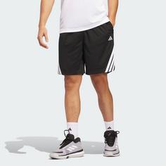 Rückansicht von adidas Legends 3-Streifen Basketball Shorts Basketball-Shorts Herren Black / White