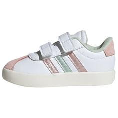 adidas VL Court 3.0 Kids Schuh Sneaker Kinder Cloud White / Linen Green Met. / Sandy Pink Met.