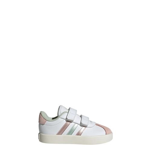 Rückansicht von adidas VL Court 3.0 Kids Schuh Sneaker Kinder Cloud White / Linen Green Met. / Sandy Pink Met.