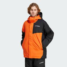 Rückansicht von adidas Terrex Multi 2L Rain.Rdy Isolationsjacke Outdoorjacke Herren Semi Impact Orange / Black