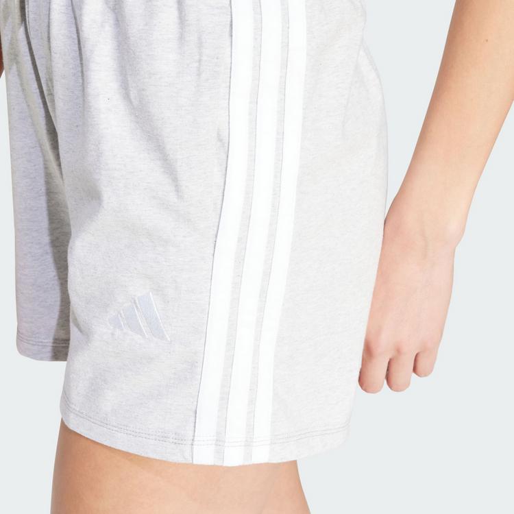 adidas adidas Essentials 3-Streifen Cotton Shorts Funktionsshorts Damen - Light Grey Heather / White - 0 | SportScheck