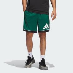 Rückansicht von adidas adidas Basketball Badge of Sport Shorts Basketball-Shorts Herren Team Dark Green / Black