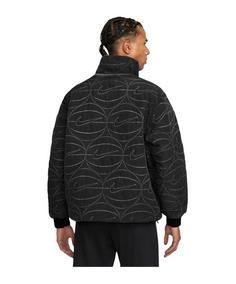 Rückansicht von Nike Woven Fullzip Kapuzenjacke Sweatjacke Herren schwarzweiss