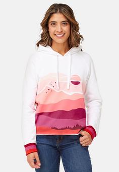 Rückansicht von Krimson Klover Julia Hoodie Strickpullover Damen mountain sunrise pinks