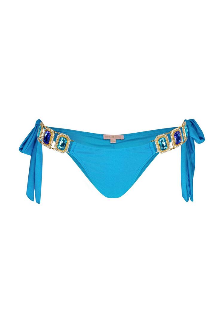 Moda Minx Moda Minx Boujee Tie Side Brazilian Bikini Bottom Bikini Hose Damen - Sky Blue Shimmer - 0 | SportScheck