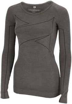 Black Snake Damen Thermounterhemd Merino Wolle Funktionsshirt Damen Grau Melange