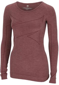 Black Snake Damen Thermounterhemd Merino Wolle Funktionsshirt Damen Rot Melange