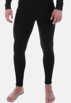 Rückansicht von Black Snake Herren Thermounterhose Merino Wolle Funktionsunterhose Herren Schwarz Melange