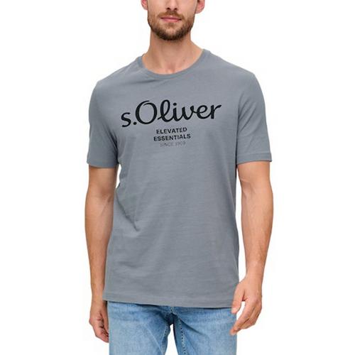 Rückansicht von S.OLIVER T-Shirt T-Shirt Herren Hellgrau