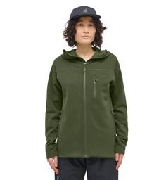 Rückansicht von Haglöfs Rosson Mid Hood Fleecejacke Damen Seaweed Green