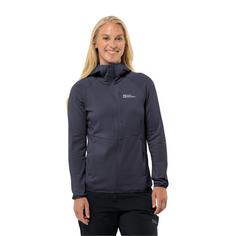 Rückansicht von Jack Wolfskin KOLBENBERG HOODED FZ W Fleecejacke Damen graphite