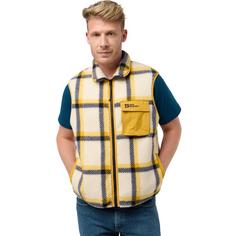 Rückansicht von Jack Wolfskin FELSLICHT CHECK VEST M Fleeceweste Herren panna cotta