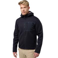 Rückansicht von Jack Wolfskin KAMINFEUER HOODED JKT M Fleecejacke Herren dark navy