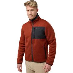 Rückansicht von Jack Wolfskin KAMINFEUER JKT M Fleecejacke Herren intense rust