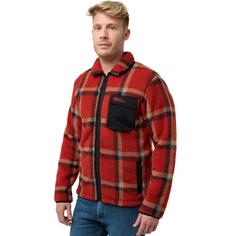 Rückansicht von Jack Wolfskin FELSLICHT CHECK JKT M Fleecejacke Herren intense rust