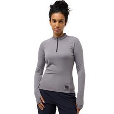 Rückansicht von Jack Wolfskin BIKE COMMUTE HZ W Sweatshirt Damen dark taupe