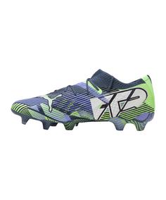 Rückansicht von PUMA FUTURE 7 Ultimate Low FG/AG Lights Out Fußballschuhe grauweiss