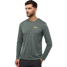 Rückansicht von Jack Wolfskin VONNAN LS T M Funktionsshirt Herren slate green