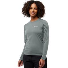 Rückansicht von Jack Wolfskin VONNAN LS T W Funktionsshirt Damen slate green