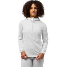 Rückansicht von Jack Wolfskin PRELIGHT TRAIL HOODY W Fleecejacke Damen cool grey