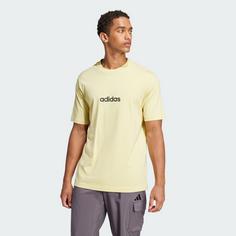 Rückansicht von adidas Essentials Linear Single Jersey T-Shirt T-Shirt Herren Powder Yellow / Black