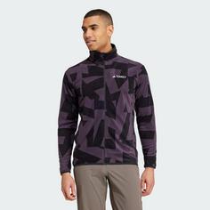 Rückansicht von adidas Terrex Multi Printed Fleecejacke Fleecejacke Herren Aurora Black / Black