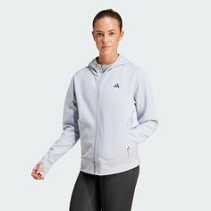 Rückansicht von adidas Designed 4 Training Kapuzenjacke Hoodie Damen Halo Silver