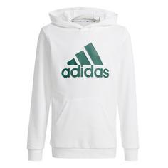 adidas Big Logo Essentials Cotton Hoodie Hoodie Kinder White / Collegiate Green